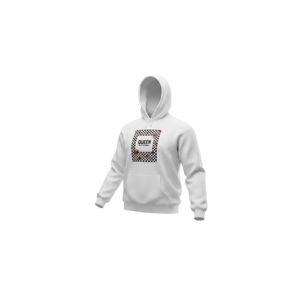 rue21 Queen Graphic Hoodie Mens XL White New Rule The World Checkered Rose